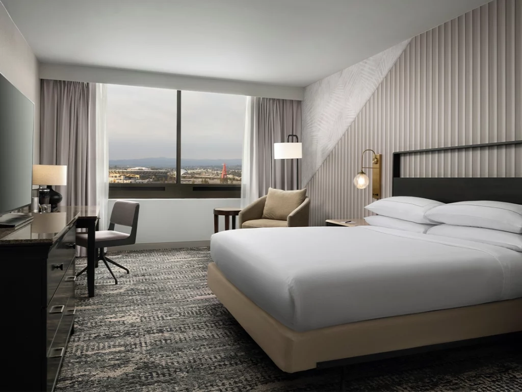 a room with a king bed in Hotel Fera