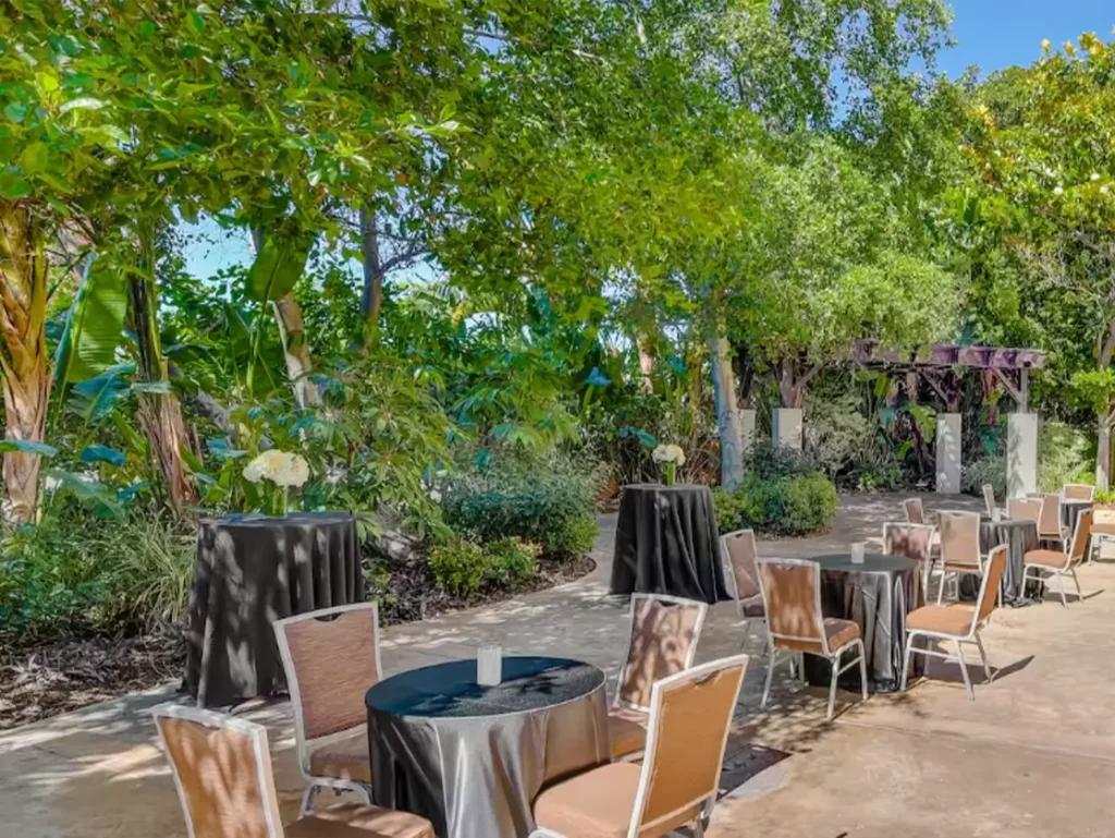 outdoor event space at hotel fera