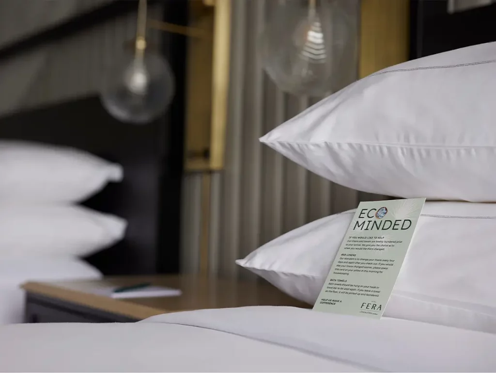 close up of pillows at hotel fera