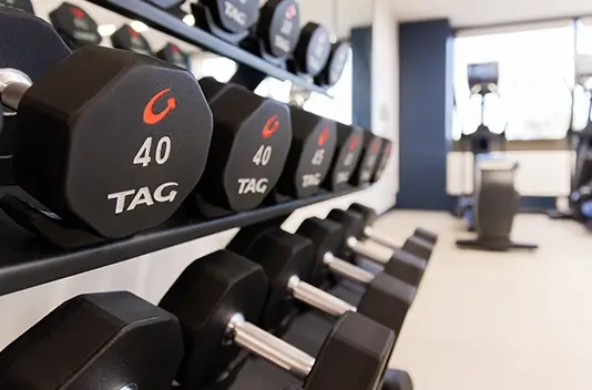 gym at hotel in california