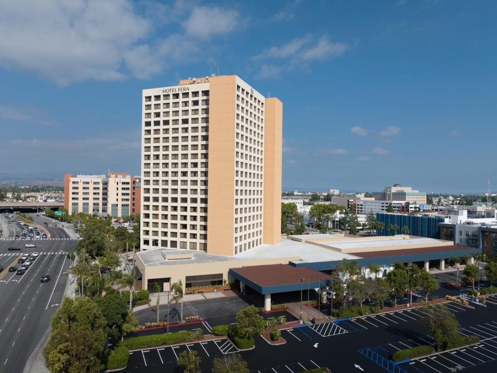 exterior view of Hotel Fera in Orange, CA