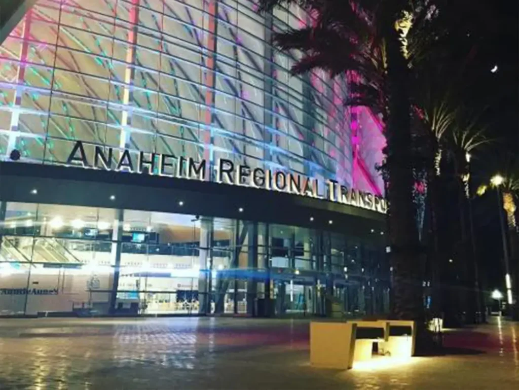 exterior of anaheim regional transport intermodal center